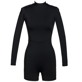 MEMORYBABY泳衣女连体平角大露背游泳防晒冲浪服女士水母潜水服