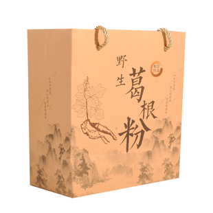 野生葛根粉礼品袋 葛粉礼品盒 提两罐伴手礼盒 贴瓶子不干胶标签