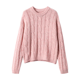 淘么淘 柜上1.5K！山羊绒绵羊毛桑蚕丝花纱亮丝绞花针织衫毛衣女