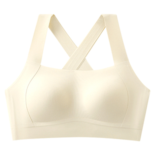 无痕内衣女交叉美背防下垂收副乳运动跑步防震瑜伽服背心式文胸罩