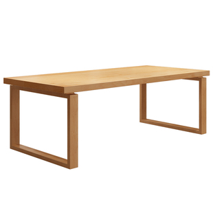 客厅实木大书桌餐桌一体家用办公桌工作台学习写字桌莫比恩书法桌