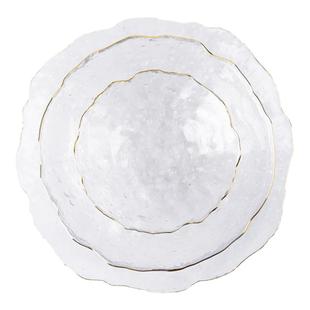 北欧轻奢玻璃水果盘客厅家用简约现代茶几精致干果盘零食盘沙拉盘