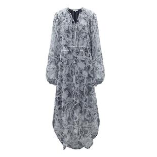 COCOBELLA佩斯利印花雪纺连衣裙女度假风轻盈飘逸大摆长裙FR0041