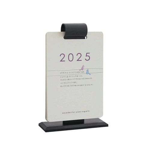 2027年桌面ins风日历创意可爱简约小清新礼盒摆件2026年翻页台历架 diy记事摆设年历月历办公室日历定 制定做