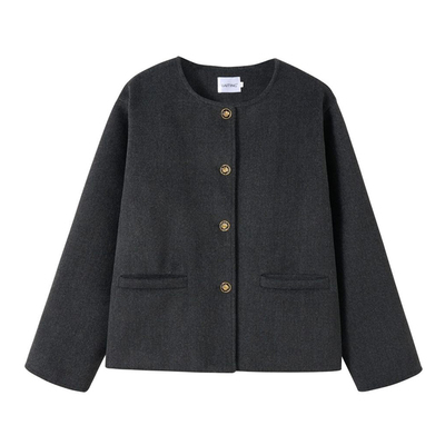 小二推荐秋冬款短款毛呢大衣外套