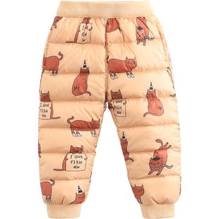 【打折】马克珍妮宝宝保暖长裤子冬装男女童超轻羽绒裤外穿201885