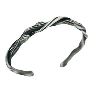 复古做旧足银999《浮木》纯银手镯男高级感男款小众男士开口手镯