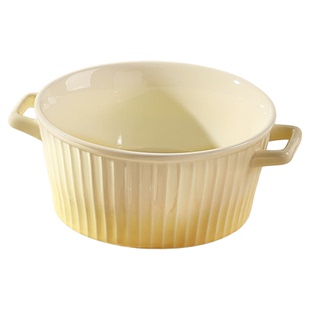 奶油风陶瓷双耳汤碗家用大号泡面碗带盖新款汤盆高颜值螺蛳粉大碗