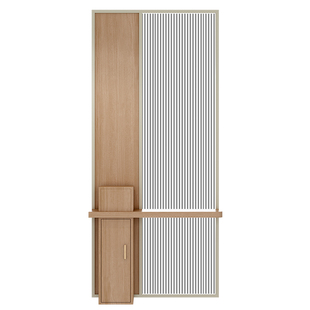 新型客厅奶油风新中式入户正对门屏风隔断柜禅意日式简约现代玄关