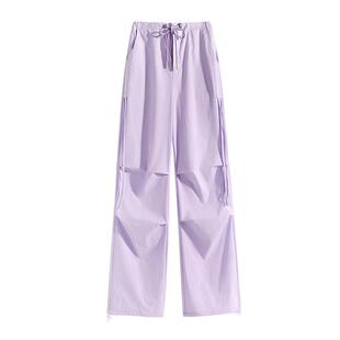 班尼路黑色防晒工装裤女2026新款夏季薄款运动伞兵登山裤子女N