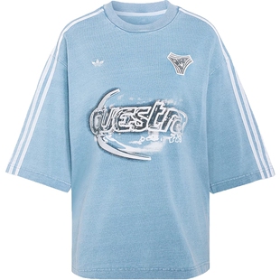 adidas阿迪达斯三叶草夏季女子运动休闲圆领短袖T恤KZ5011