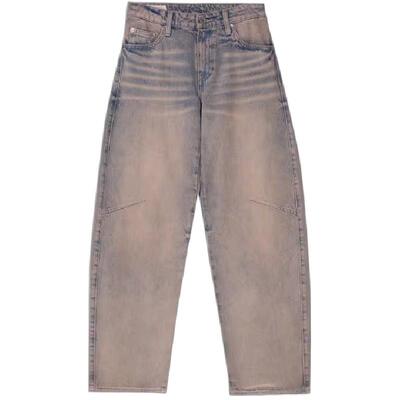 商场同款女士BAGGY牛仔弯刀裤