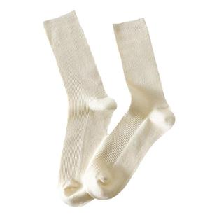 潇潇玲珑阁纯棉袜子女秋冬季无骨中筒袜透气堆堆长袜诸暨防臭吸汗
