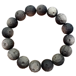 收藏级天然银曜石陨石手链精致强光双眼黑曜石月球手串男女款饰品