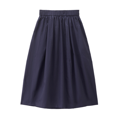 Giordano中长裙花苞棉麻半身裙