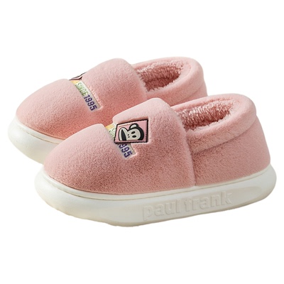 大嘴猴女士拖鞋冬加厚高端厚底踩屎感加绒保暖带后跟家居棉鞋男款