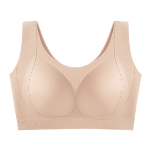 千奈美2025年无痕粉底液内衣女大胸显小不透隐形美背宽肩带文胸