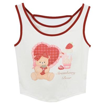 可爱小熊显白撞色修身吊带女外穿