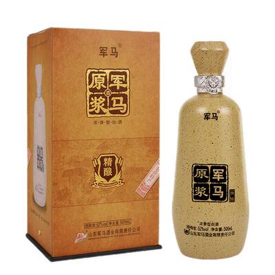 山东军马原浆52度浓香白酒500ml