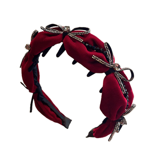 红色蝴蝶结发箍女款高颅顶2025新款秋冬高级感洗脸头箍压发卡头饰