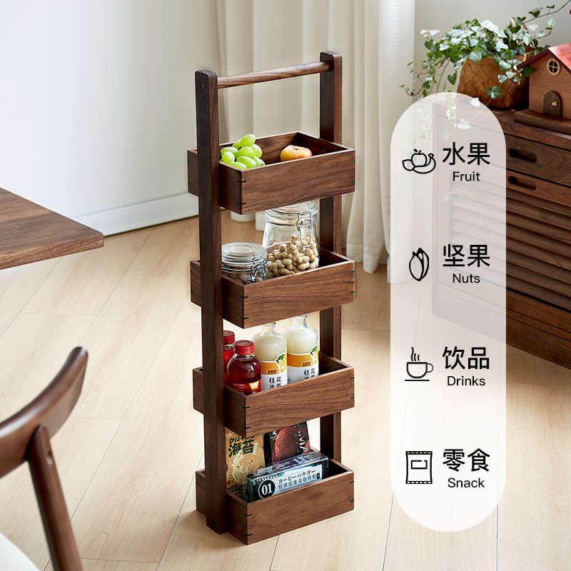 多层实木置物架木质双层厨房浴室卫生间收纳架桌面零食果蔬储物筐