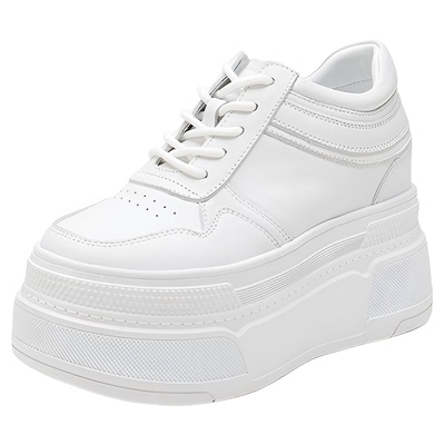 14公分内增高女鞋隐形小个子春夏透气8真皮12厘米厚底小白鞋10cm