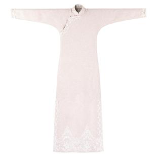 梨花似雪丨一城风絮丨蕾丝花边修身百搭呢子旗袍民国复古连衣裙