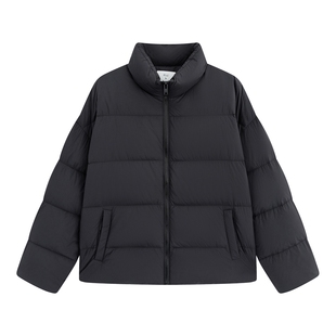 流石男装保暖经典羽绒服2025年冬季男士短款立领高端90白鸭绒外套