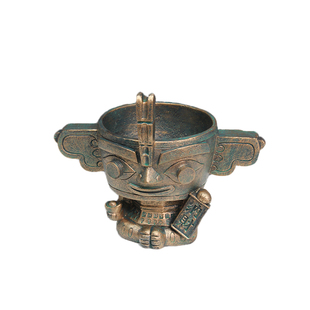 三星堆文创家居收纳摆件青铜纵目面具纪念品书柜桌面装饰笔筒礼物