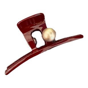 安可拉红珍珠头发抓夹大号发量多鲨鱼夹发夹女后脑勺2026新款发饰