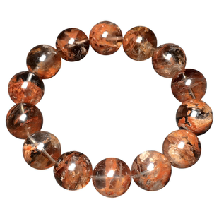 天然红泥骸骨手链 骸骨闪灵水晶手串红泥水晶聚宝盆手链 生日礼物