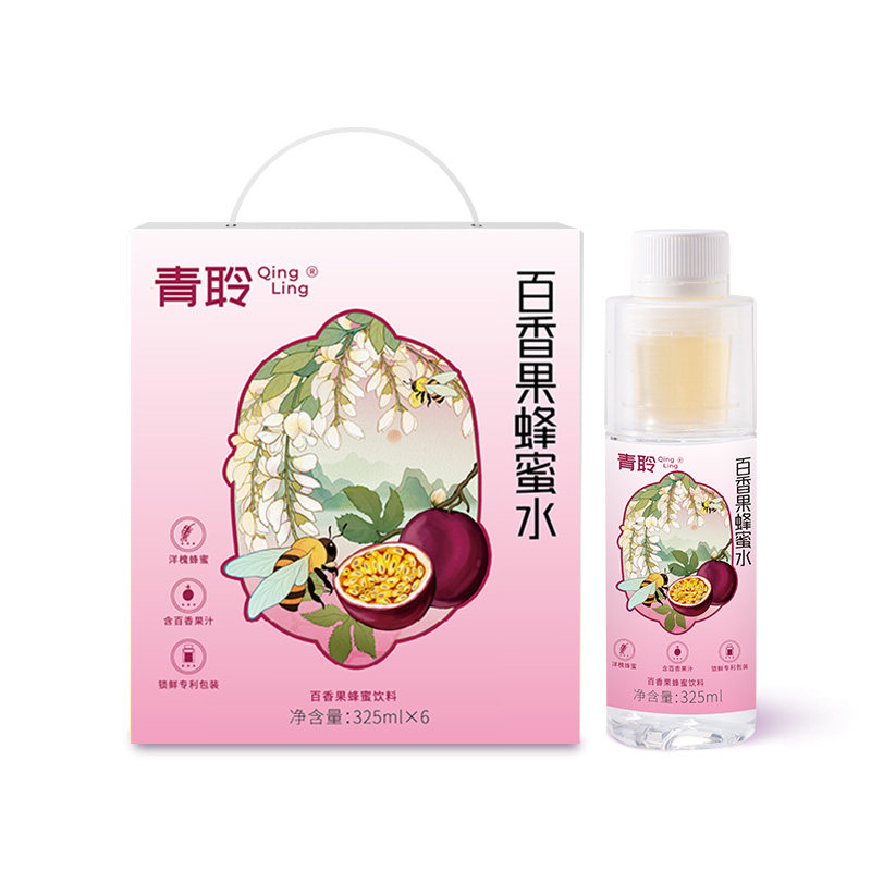 青聆百香果蜂蜜水分离式瓶盖瓶装