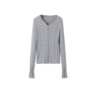 TKY SHOP气质V领修身针织衫女春季新款休闲百搭薄上衣