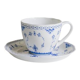 欧式复古釉下彩骨瓷咖啡杯碟精致蓝色花纹杯子高颜值一杯一碟套装