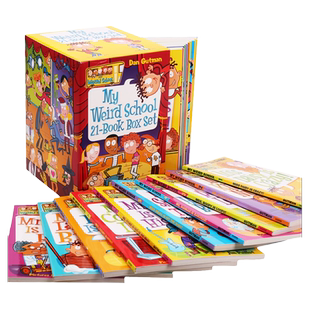 疯狂学校第一季1-21册 My Weird School 英文版原版 美国小学推荐儿童读物 初级章节桥梁漫画书 搞怪的校园故事 送音频