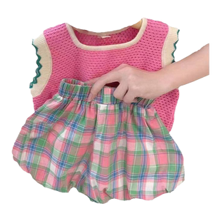 女孩衣服夏装无袖分体套装背心8九10个月一岁半2到3岁多女宝童装4