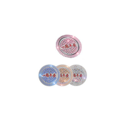 汽车一键启动开关镶钻车标装饰贴