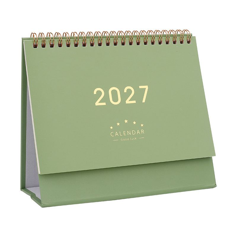 2027年简约烫金日历学生记事本备忘录中高考倒计时计划本月历年历全年创意办公室桌面摆件2026跨年小台历