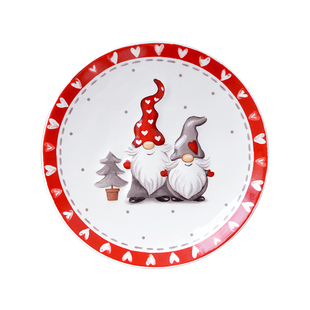 可爱圣诞节长方形盘出口餐盘网红陶瓷盘子创意鱼牛排平圆盘菜盘子