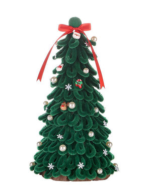 2025新款圣诞树 高级创意DIY手工扭扭棒圣诞节装饰桌面摆件材料包