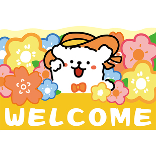 卡通创意可爱简约高级感除尘创意入户门脚垫高弹丝圈防滑耐磨定制