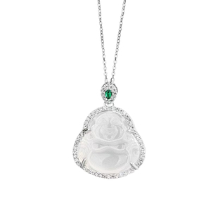 「弥勒佛」S999纯银玉髓吊坠项链女款轻奢小众送闺蜜女生生日礼物