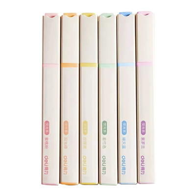 得力荧光笔马卡龙荧光色系