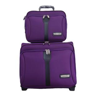 全新16寸紫色母子拉杆箱子母箱带挎包滑轮拉链行李箱旅行箱
