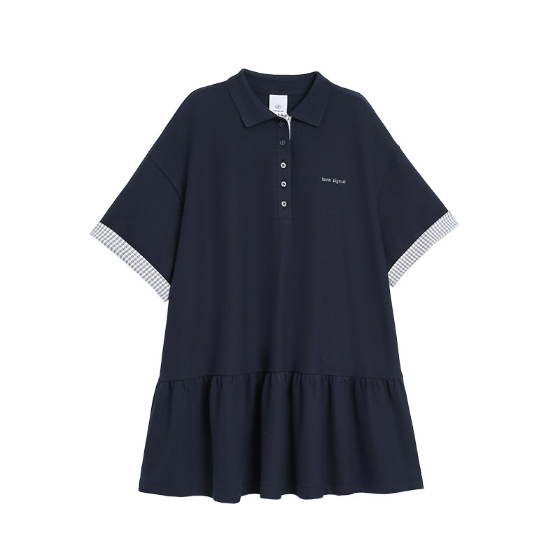 TurnSignal潮牌POLO领连衣裙女夏季2025新款休闲T恤裙连身裙
