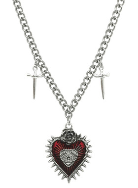 暗黑亚文化玫瑰之眼十字架项链