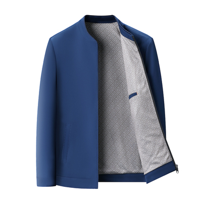 恒源祥高端中年男士外套2025新款春秋季立领商务休闲爸爸装夹克衫