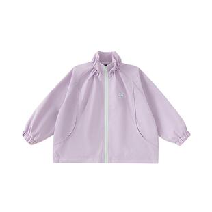 INSbobo童装2026春秋新款女童上衣宝宝休闲简约立领中大童外套