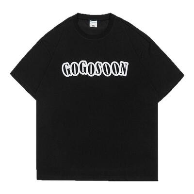 GOGOSOON夏季新款短袖T恤250g男植绒印花防晒50+凉感宽松上衣潮Q