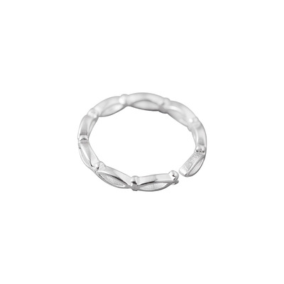 s925纯银韩式镂空尾戒橄榄型戒指